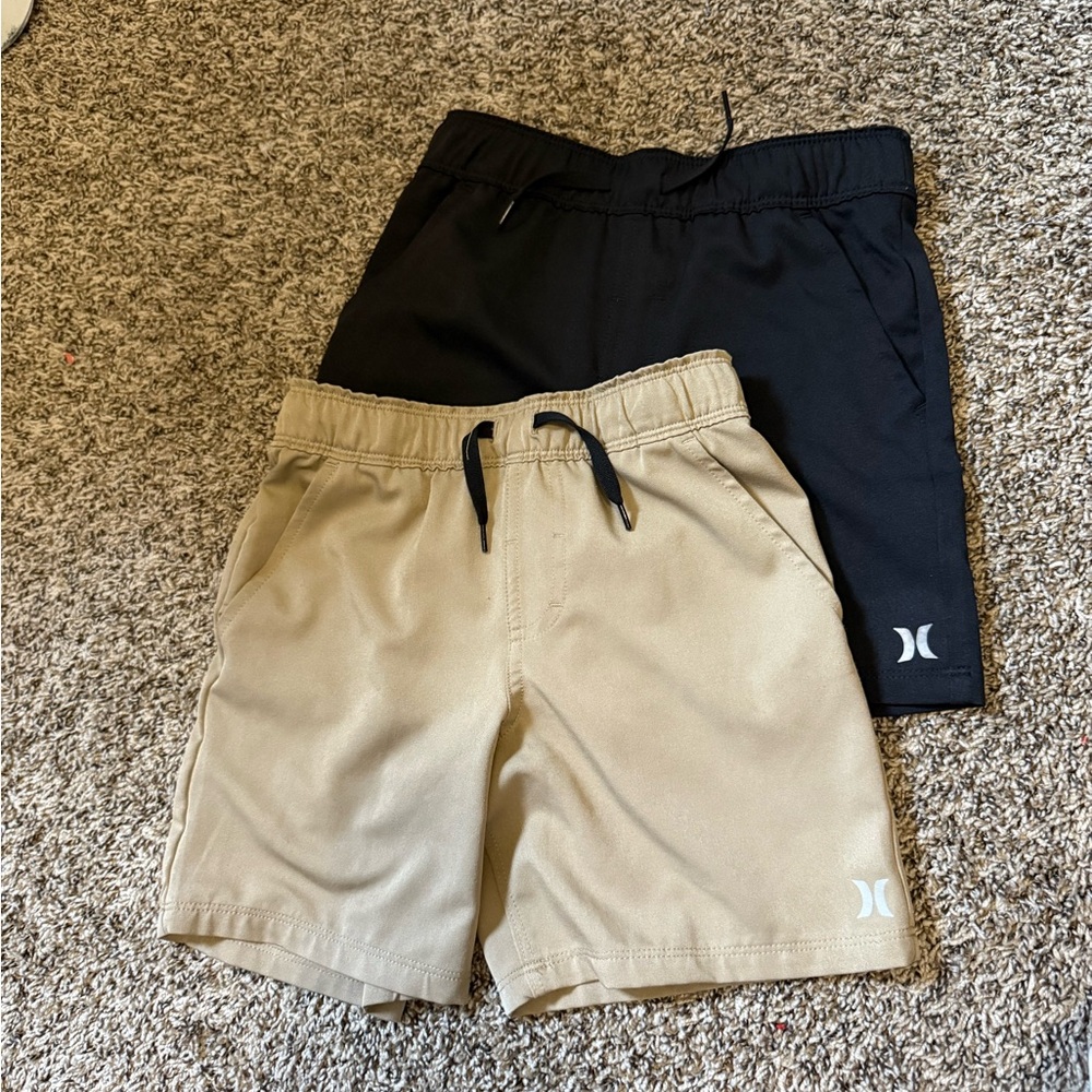 Hurley boys Black and Tan Athletic Shorts